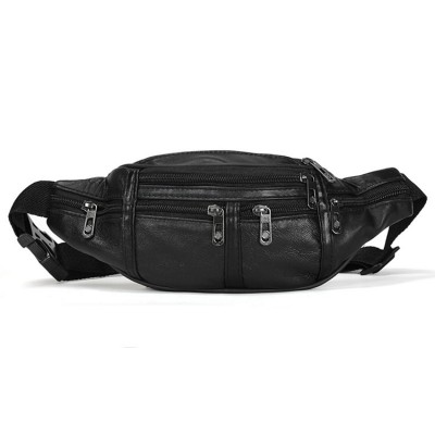 Mens Waterproof PU Leather Casual Waist Bag Pack